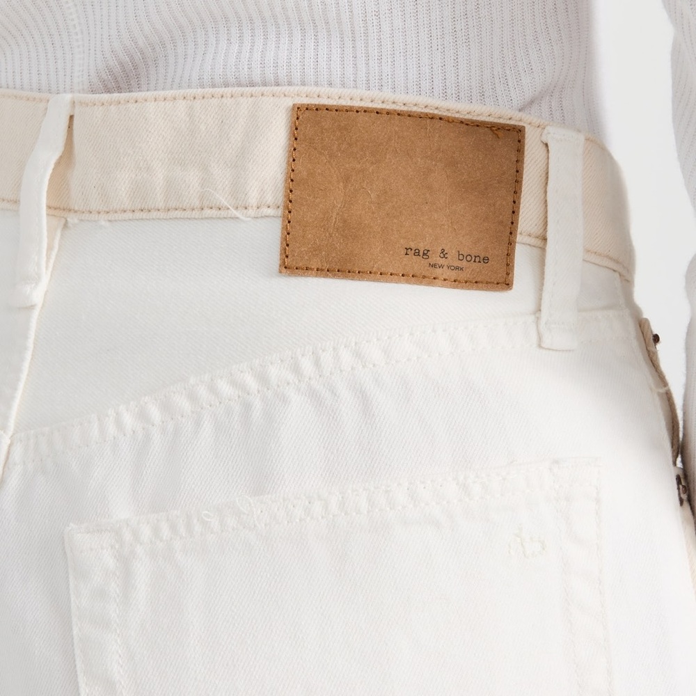 RAG & BONE Sofie Two Tone Frayed Wide Leg Jeans in Double Ecru - Picture 9 of 17